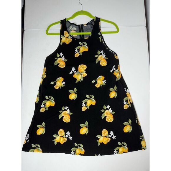Forever 21 Women’s Black Lemon Print Sleeveless Mini Dress Size M See Notes - Picture 7 of 10